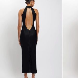 Meshki Claire open back black dress